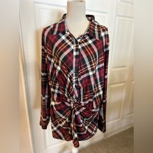 Venus plaid long sleeve blouse SZ 2X